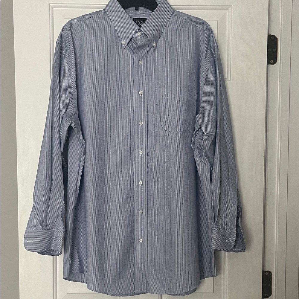 Jos. A. Bank Light Blue Pinstriped Dress Shirt